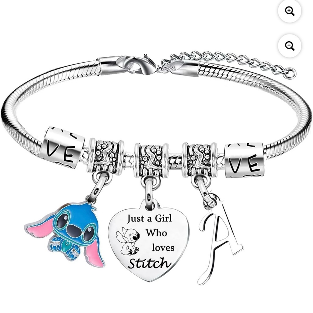 Silver Charm Bracelet with Blue Accents